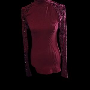 Venus Red Knit Turtleneck Size M